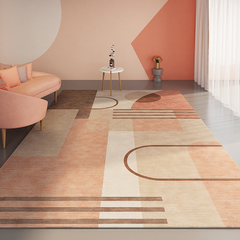 Simple Bright Color Modernist Indoor Rug Synthetics Banded Area Carpet Anti-Slip Backing Rug for Living Room Orange Clearhalo 'Area Rug' 'Modern' 'Rugs' Rug' 1932598