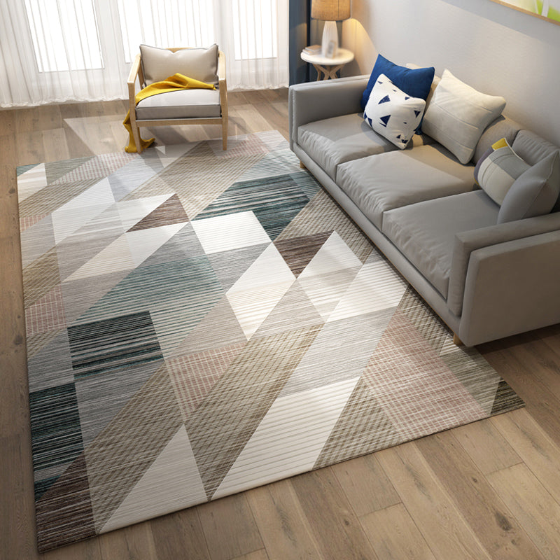 Eco-Friendly Geometry Area Rug Multi-Color Nordic Carpet Polypropylene Non-Slip Backing Rug for Home Decor Camel Clearhalo 'Area Rug' 'Modern' 'Rugs' Rug' 1932607