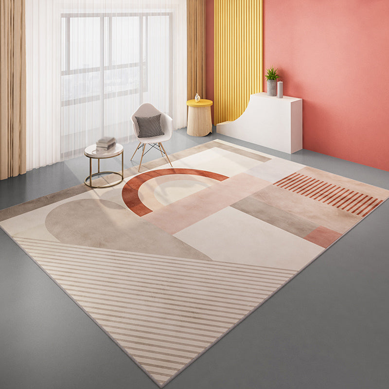 Soft Color Modern Indoor Rug Polyster Banded Area Carpet Washable Rug for Sitting Room Camel Clearhalo 'Area Rug' 'Modern' 'Rugs' Rug' 1932615
