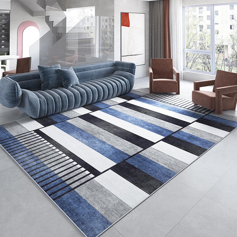 Dark Color Geometric Area Rug Synthetics Simple Carpet Machine Washable Indoor Rug for Home Decoration Grey Clearhalo 'Area Rug' 'Modern' 'Rugs' Rug' 1932622