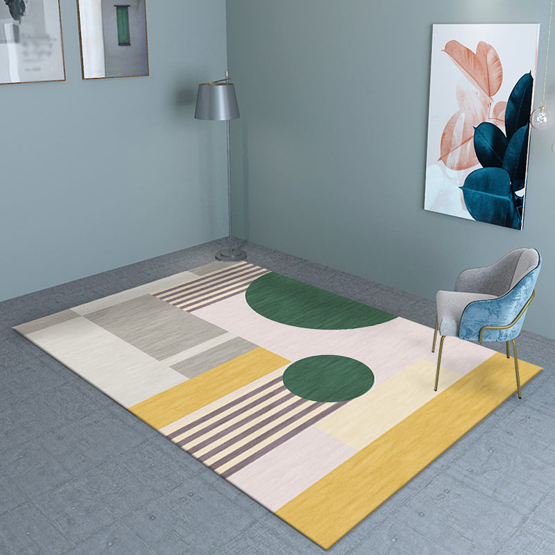 Pastel Color Living Room Indoor Rug Contemporary Colorblock Carpet Polyster Stain-Resistant Yellow Clearhalo 'Area Rug' 'Modern' 'Rugs' Rug' 1932625