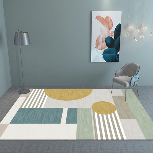 Pastel Color Living Room Indoor Rug Contemporary Colorblock Carpet Polyster Stain-Resistant Green Clearhalo 'Area Rug' 'Modern' 'Rugs' Rug' 1932632