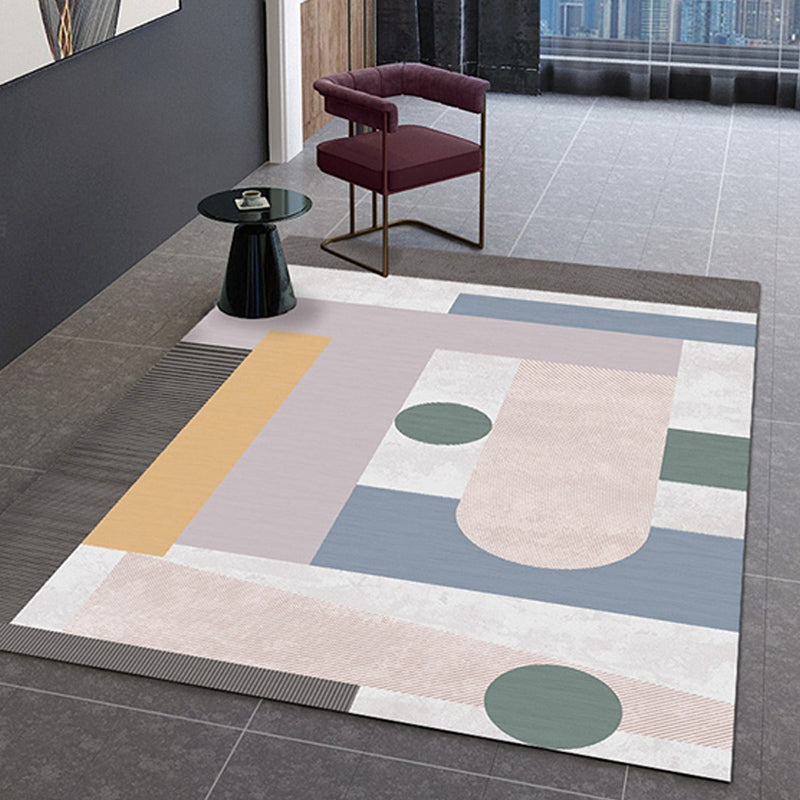 Pastel Color Living Room Indoor Rug Contemporary Colorblock Carpet Polyster Stain-Resistant Purple Clearhalo 'Area Rug' 'Modern' 'Rugs' Rug' 1932633