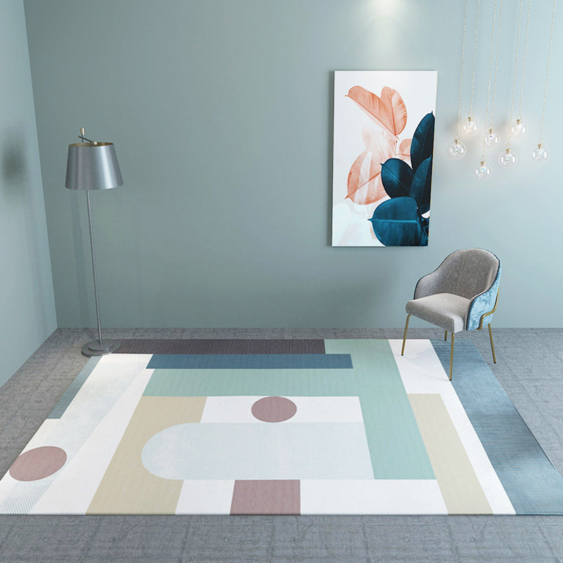 Pastel Color Living Room Indoor Rug Contemporary Colorblock Carpet Polyster Stain-Resistant Camel Clearhalo 'Area Rug' 'Modern' 'Rugs' Rug' 1932634