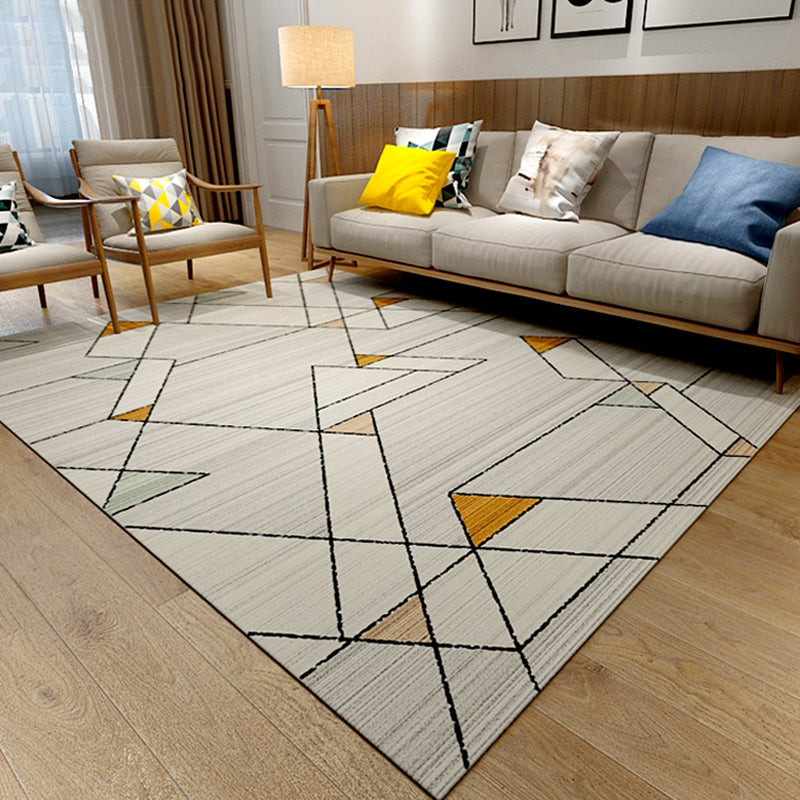 Colorful Geometric Pattern Contemporary Rug Polyester Pet Friendly Living Room Area Rugs Burgundy Clearhalo 'Area Rug' 'Modern' 'Rugs' Rug' 1932693