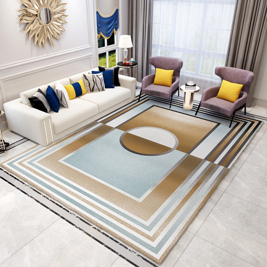 Modernist Rug with Multi-Color Geometric Design Pet Friendly Polyester Area Rug for Room Light Brown Clearhalo 'Area Rug' 'Modern' 'Rugs' Rug' 1932694