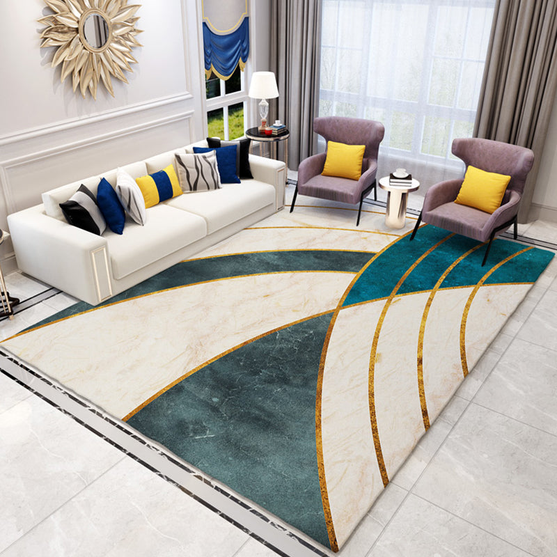 Modernist Rug with Multi-Color Geometric Design Pet Friendly Polyester Area Rug for Room Green Clearhalo 'Area Rug' 'Modern' 'Rugs' Rug' 1932699