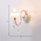 Pink Candle Sconce Light with Clear Crystal Traditional Style Metal Wall Lamp for Bathroom Clearhalo 'Wall Lamps & Sconces' 'Wall Lights' Lighting' 193270