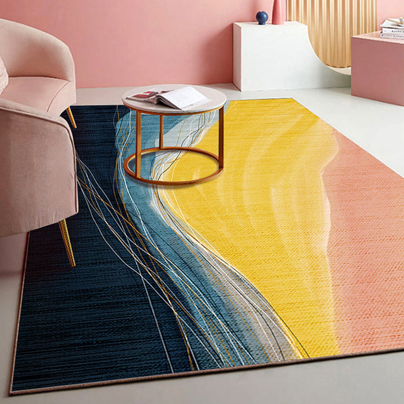 Novelty Style Colorful Area Rug with Color Block Design Pet Friendly Polyester Rugs for Room Navy Clearhalo 'Area Rug' 'Rug' 1932720
