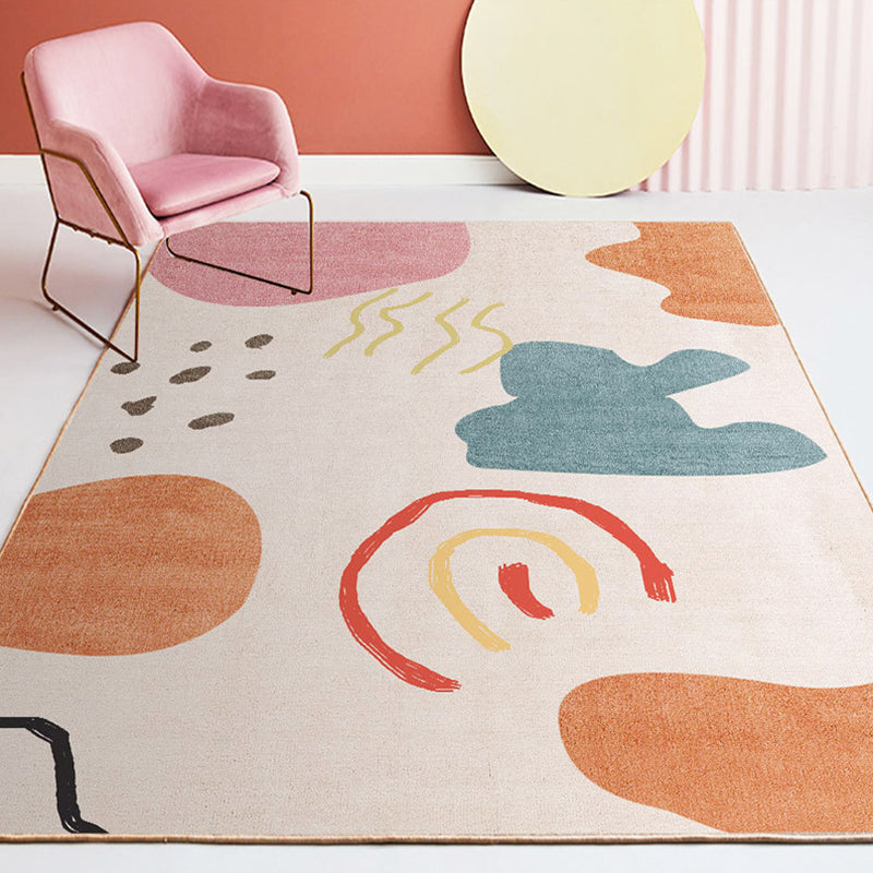Color Block Design Novelty Style Colorful Area Rug Pet Friendly Polyester Rugs for Living Room Orange Clearhalo 'Area Rug' 'Rug' 1932722