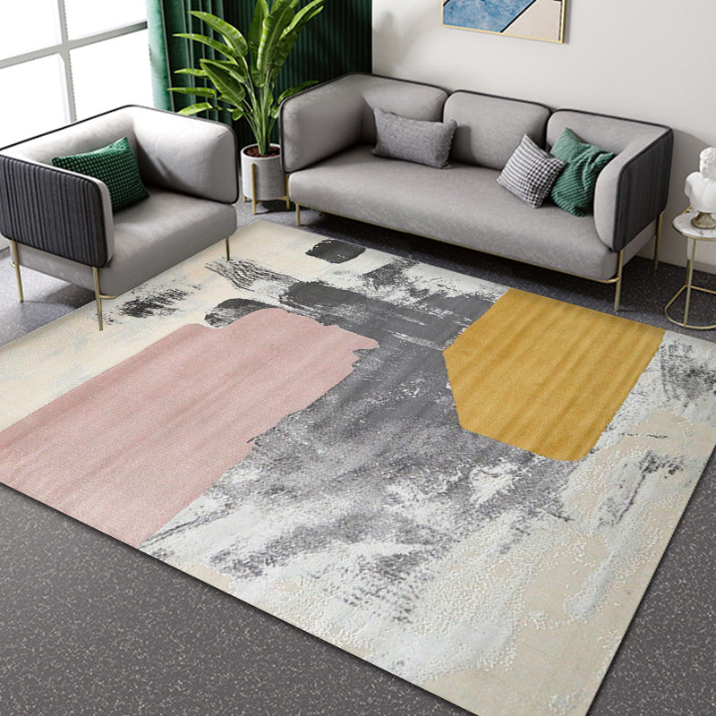 Industrial Style Rug with Colorful Cement Pattern Indoor Pet Friendly ...