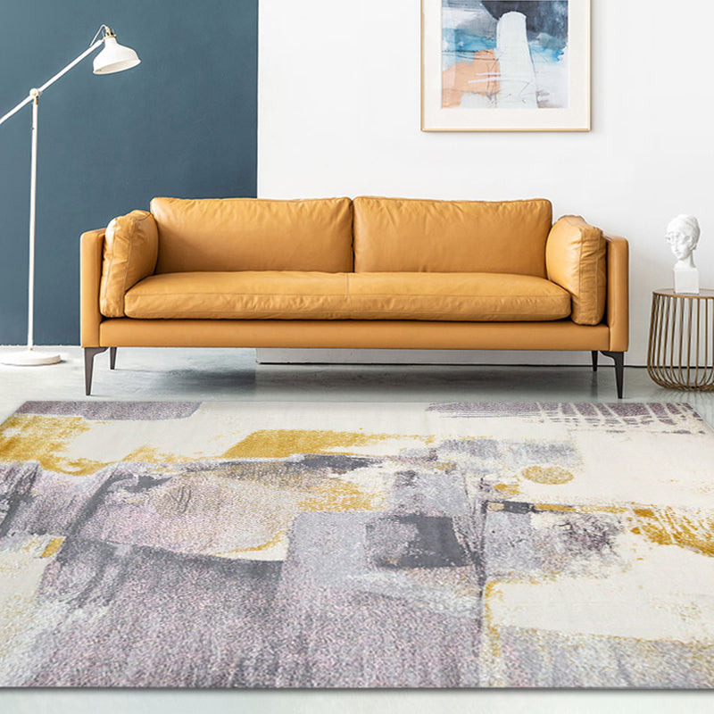 Industrial Style Rug with Colorful Cement Pattern Indoor Pet Friendly Polyester Area Rug Yellow 2'7" x 3'11" Clearhalo 'Area Rug' 'Rug' 1932733