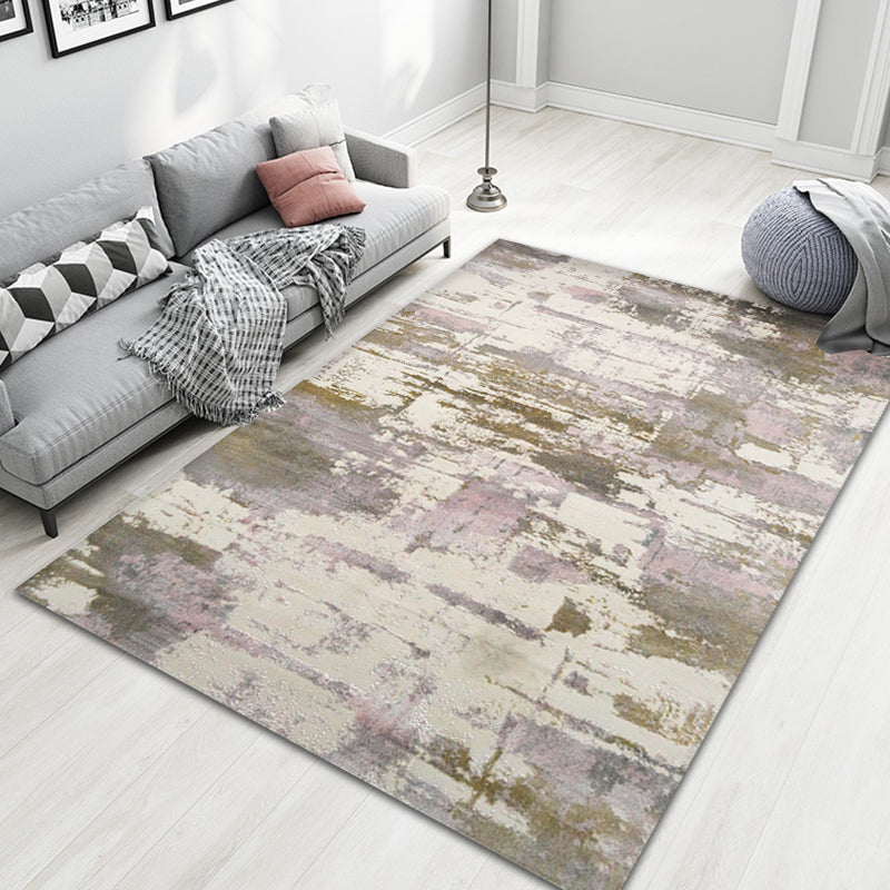 Industrial Style Rug with Colorful Cement Pattern Indoor Pet Friendly Polyester Area Rug Pink 2'7" x 3'11" Clearhalo 'Area Rug' 'Rug' 1932735