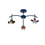 Kids Dark Blue Semi Flushmount Light Animal Metal Ceiling Light for Foyer Bathroom Clearhalo 'Ceiling Lights' 'Close To Ceiling Lights' 'Close to ceiling' 'Semi-flushmount' Lighting' 193273