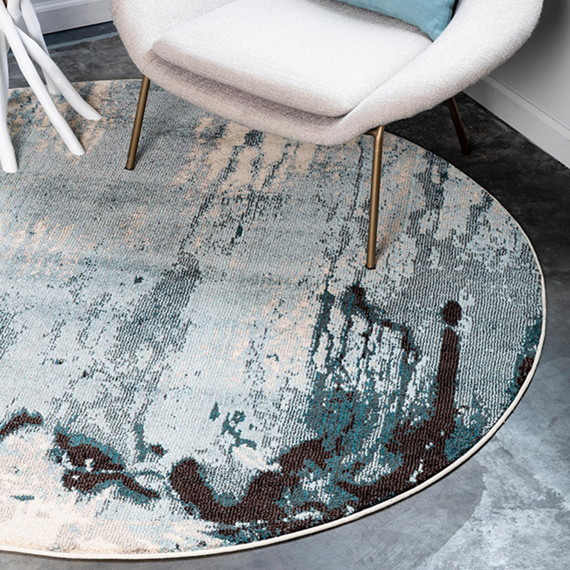 Circular Industrial Style Rug with Multicolor Cement Pattern Pet Friendly Polyester Rug for Room Green Clearhalo 'Area Rug' 'Rug' 1932744