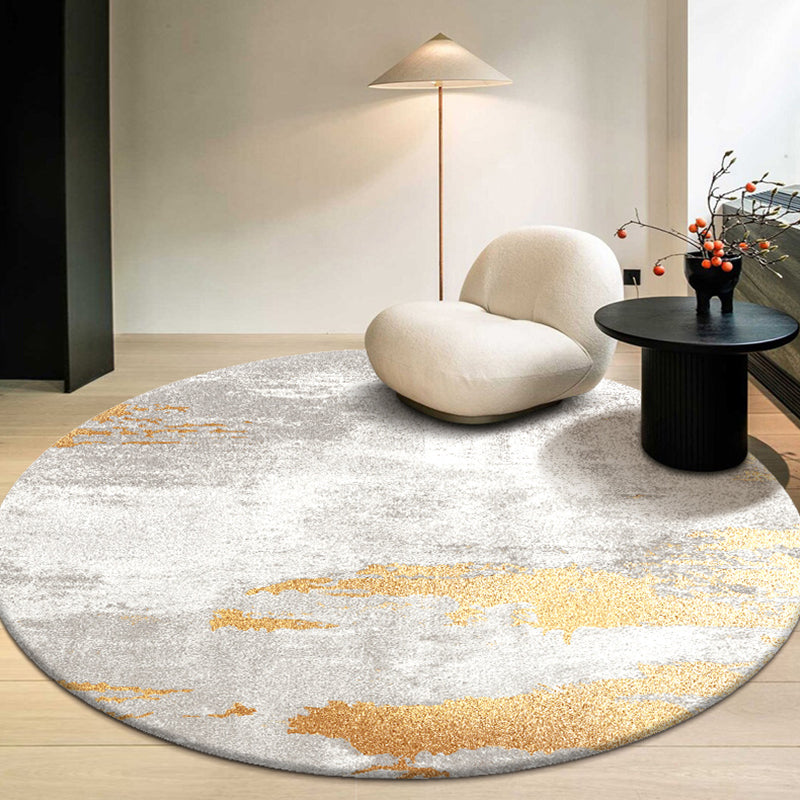 Multicolor Industrial Style Round Rug Polyester Area Rug for Living Room with Cement Pattern Pet Friendly Rugs Yellow Clearhalo 'Area Rug' 'Rug' 1932745