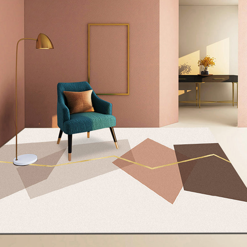 Minimalism Parlor Rug Multi-Color Colorblock Indoor Rug Polyester Anti-Slip Backing Machine Washable Carpet Light Brown Clearhalo 'Area Rug' 'Rug' 1932762