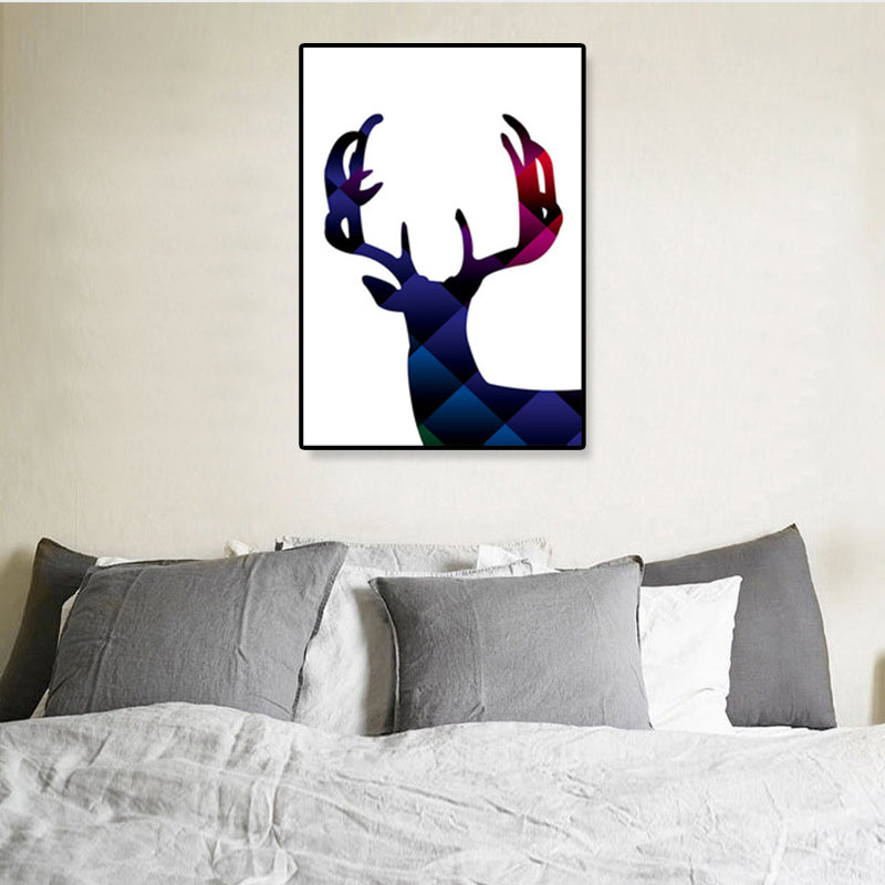 Childrens Art Illustration Animal Canvas Soft Color Bedroom Wall Art Decor, Textured Purple Clearhalo 'Art Gallery' 'Canvas Art' 'Kids' Arts' 1932849