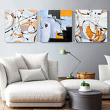Illustration Abstract Canvas Print Multicolored Traditional Wall Art for House Interior Yellow