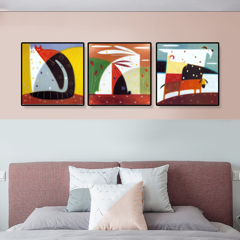 Illustration Abstract Canvas Print Multicolored Traditional Wall Art for House Interior Clearhalo 'Art Gallery' 'Canvas Art' 'Traditional' Arts' 1932869