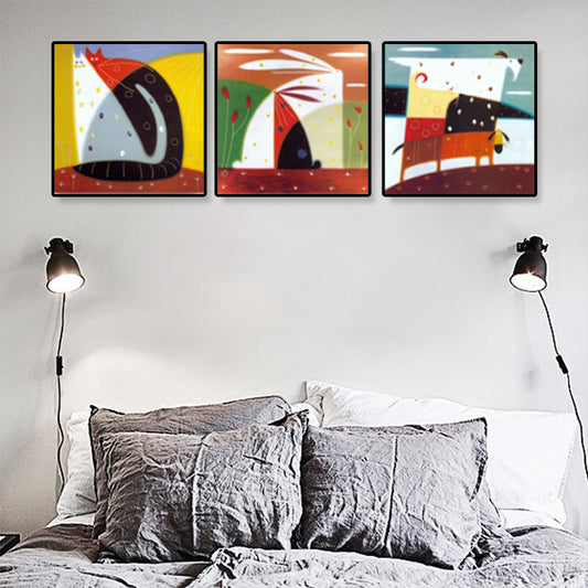 Illustration Abstract Canvas Print Multicolored Traditional Wall Art for House Interior Clearhalo 'Art Gallery' 'Canvas Art' 'Traditional' Arts' 1932870