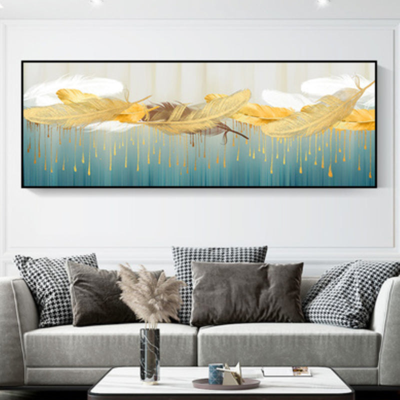 Textured Still Life Drawing Wall Art Canvas Nordic Style Wall Decor for Living Room Yellow 14" x 39" Clearhalo 'Arts' 'Canvas Art' 1932912