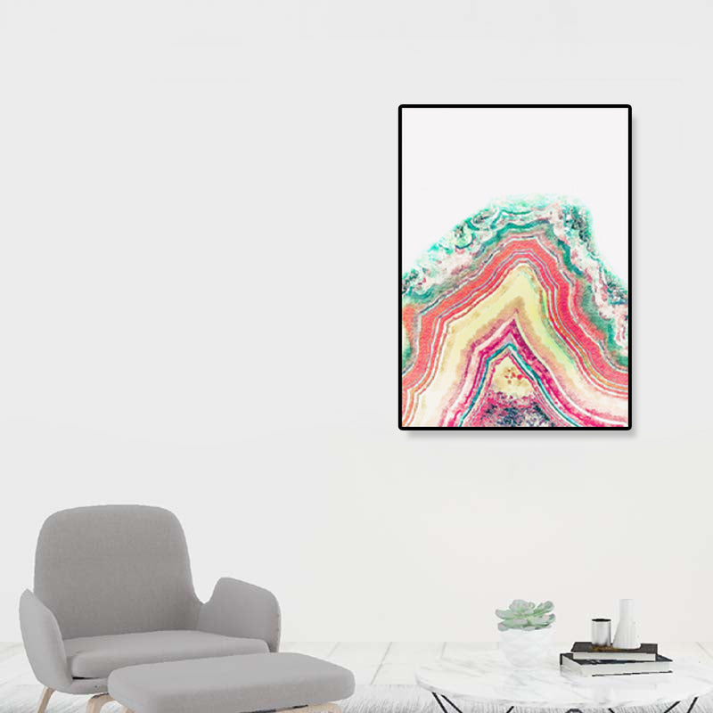 Pink Rock Wall Art Print Abstract Nordic Textured Canvas for Home, Multiple Sizes - Pink - Clearhalo - 'Arts' - 'Canvas Art' - 1932936