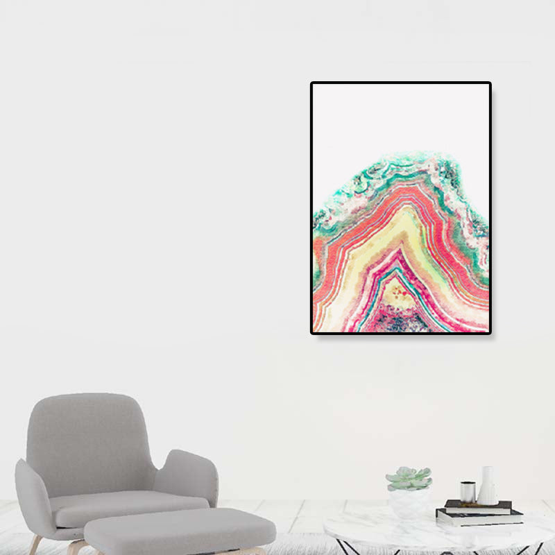 Pink Rock Wall Art Print Abstract Nordic Textured Canvas for Home, Multiple Sizes Pink Clearhalo 'Arts' 'Canvas Art' 1932936
