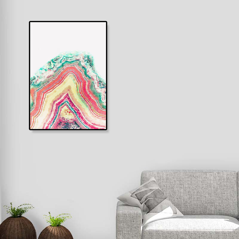 Pink Rock Wall Art Print Abstract Nordic Textured Canvas for Home, Multiple Sizes - Clearhalo - 'Arts' - 'Canvas Art' - 1932937