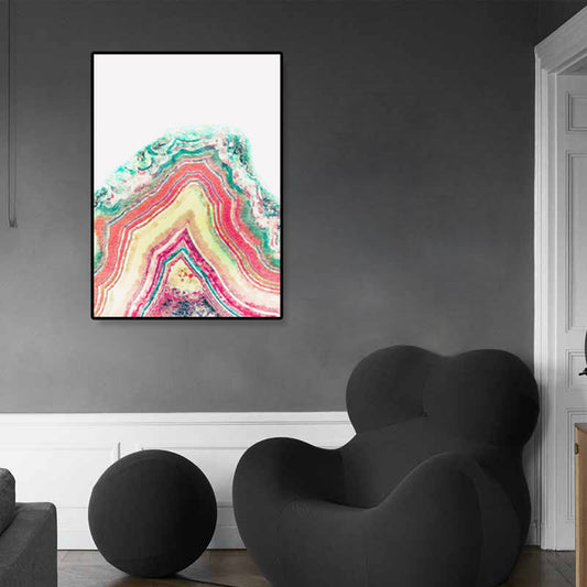 Pink Rock Wall Art Print Abstract Nordic Textured Canvas for Home, Multiple Sizes - Clearhalo - 'Arts' - 'Canvas Art' - 1932938
