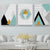 Geometrische Berglandschaft Canvas Moderne strukturierte Wandkunstdruck in weicher Farbe