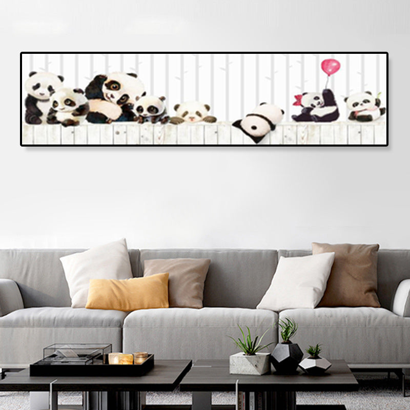 Drawing Animals Canvas Art Pastel Color Cartoon Wall Decor for Childrens Bedroom Clearhalo 'Art Gallery' 'Canvas Art' 'Kids' Arts' 1932979