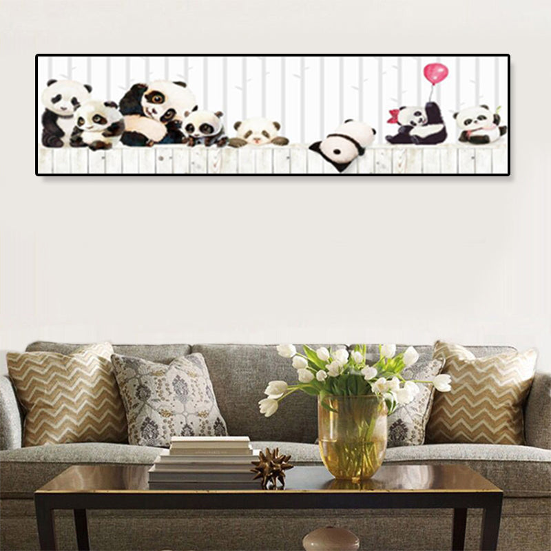 Drawing Animals Canvas Art Pastel Color Cartoon Wall Decor for Childrens Bedroom Clearhalo 'Art Gallery' 'Canvas Art' 'Kids' Arts' 1932981