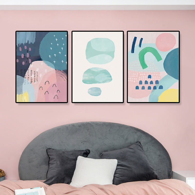 Raindrops Wall Art Set Nordic Abstract Pattern Canvas Print in Pastel Color for Decor - Clearhalo - 'Arts' - 'Canvas Art' - 1932996