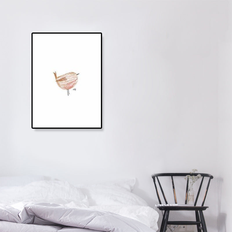 Pink Birdie Wall Art Decor Textured Minimalistic Kids Bedroom Canvas, Multiple Sizes Pink Clearhalo 'Art Gallery' 'Canvas Art' 'Kids' Arts' 1933012