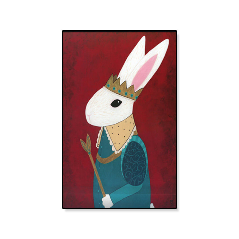 Animal Canvas Wall Art Cartoon Cute Illustrated Wild Life Wall Decor in Pastel Color Clearhalo 'Art Gallery' 'Canvas Art' 'Kids' Arts' 1933022