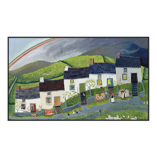 Picturesque Scenery Wall Art Living Room Illustration Farmhouse Canvas in Light Color Clearhalo 'Art Gallery' 'Canvas Art' 'Contemporary Art Gallery' 'Modern' Arts' 1933037