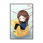 Cartoon Young Girl Art Print Soft Color Figure Drawing Canvas for Bedroom, Multiple Sizes Clearhalo 'Art Gallery' 'Canvas Art' 'Kids' Arts' 1933075