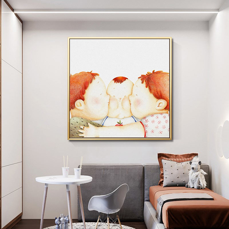 Textured Pastel Wall Art Kids Style Illustration Infant Canvas Print for Nursery Clearhalo 'Art Gallery' 'Canvas Art' 'Kids' Arts' 1933111