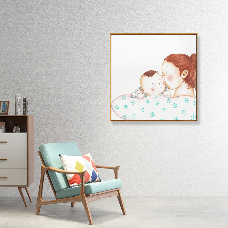 Textured Pastel Wall Art Kids Style Illustration Infant Canvas Print for Nursery Clearhalo 'Art Gallery' 'Canvas Art' 'Kids' Arts' 1933123