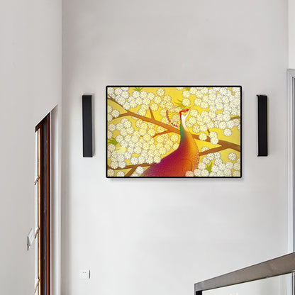 Oriental Drawing Print Animal Canvas Art Multicolored Guest Room Wall Decor, Textured Yellow Clearhalo 'Arts' 'Canvas Art' 1933141