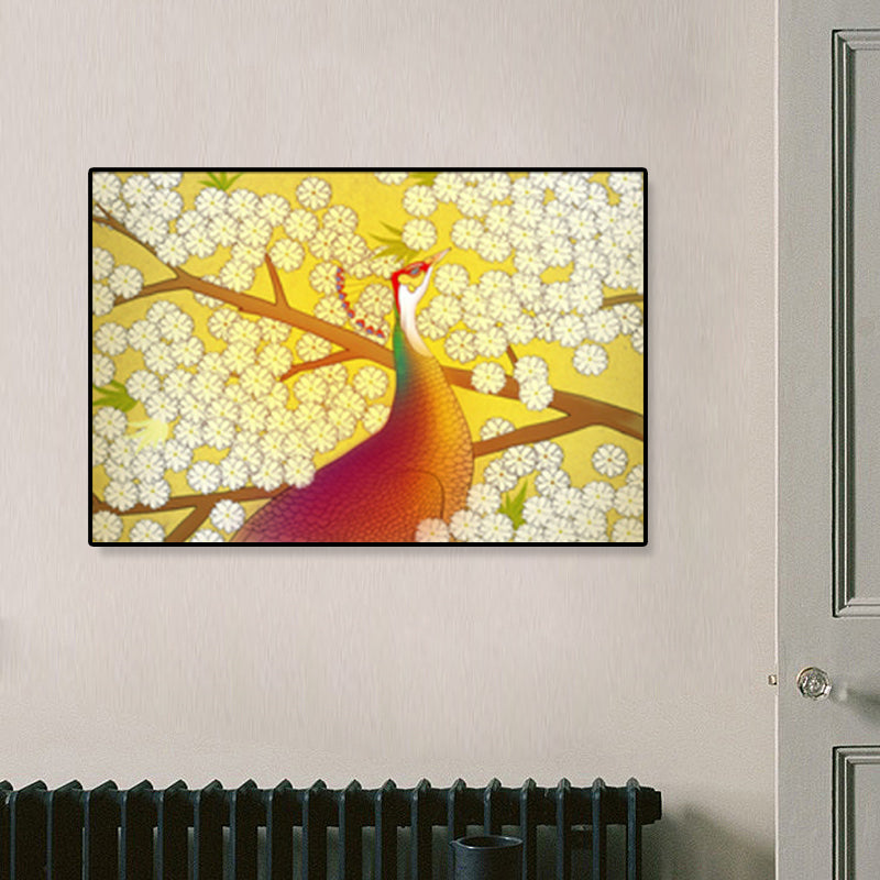 Oriental Drawing Print Animal Canvas Art Multicolored Guest Room Wall Decor, Textured Clearhalo 'Arts' 'Canvas Art' 1933142