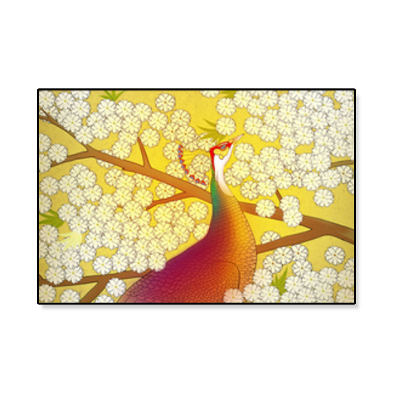 Oriental Drawing Print Animal Canvas Art Multicolored Guest Room Wall Decor, Textured Clearhalo 'Arts' 'Canvas Art' 1933144