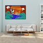 Oriental Drawing Print Animal Canvas Art Multicolored Guest Room Wall Decor, Textured Clearhalo 'Arts' 'Canvas Art' 1933146