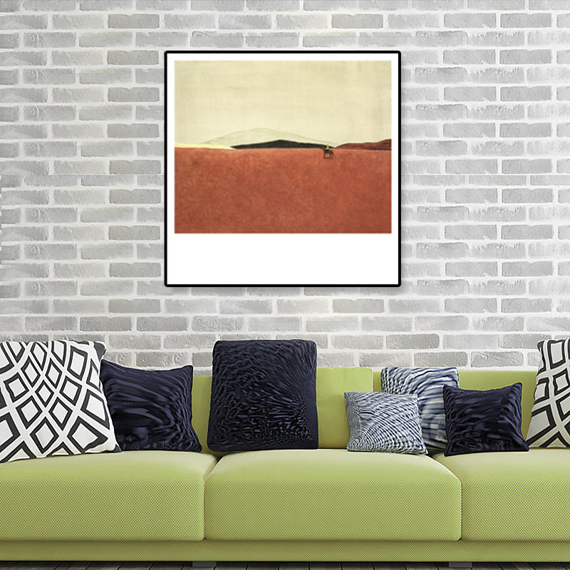 Pop Art Scenery Painting Canvas Textured Pastel Color Wall Decor for Living Room Brown Clearhalo 'Arts' 'Canvas Art' 1933250