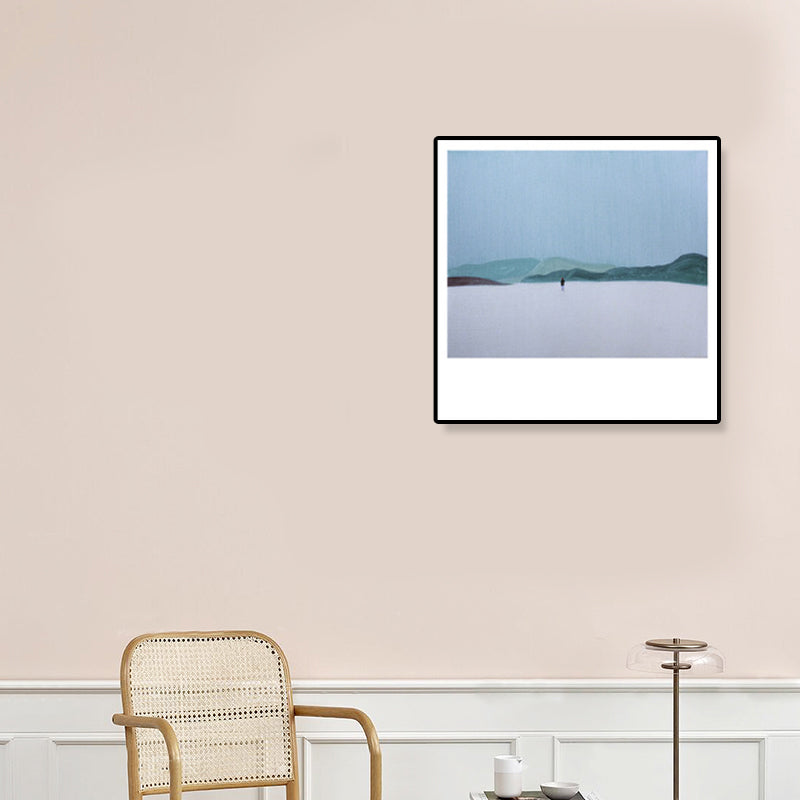 Pop Art Scenery Painting Canvas Textured Pastel Color Wall Decor for Living Room Blue Clearhalo 'Arts' 'Canvas Art' 1933254