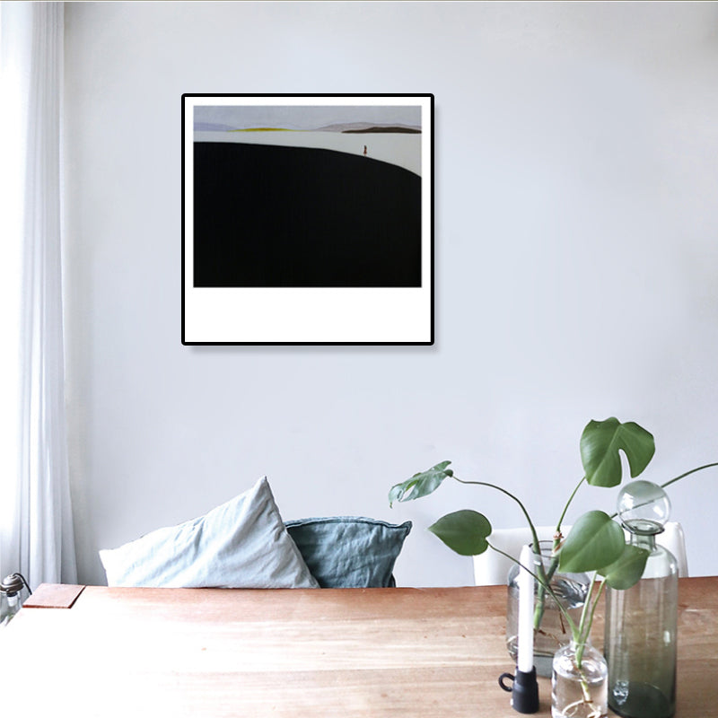 Pop Art Scenery Painting Canvas Textured Pastel Color Wall Decor for Living Room Black Clearhalo 'Arts' 'Canvas Art' 1933258