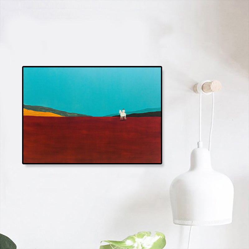 Oil Painting Scenery Wall Art Dark Color Minimalist Canvas Print for House Interior Brown Clearhalo 'Arts' 'Canvas Art' 1933273