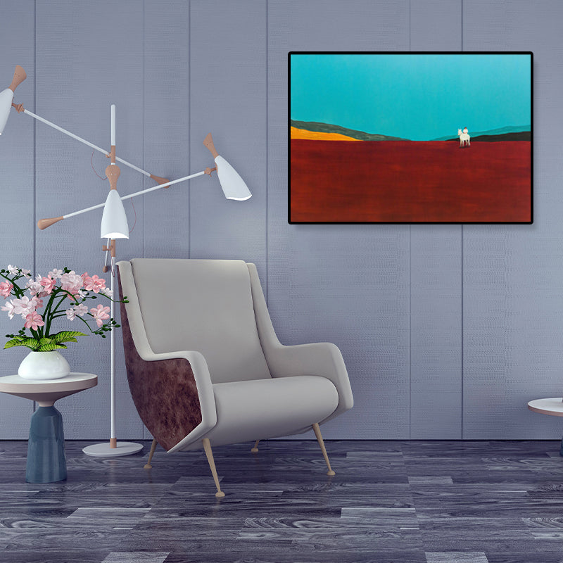 Oil Painting Scenery Wall Art Dark Color Minimalist Canvas Print for House Interior Clearhalo 'Arts' 'Canvas Art' 1933275