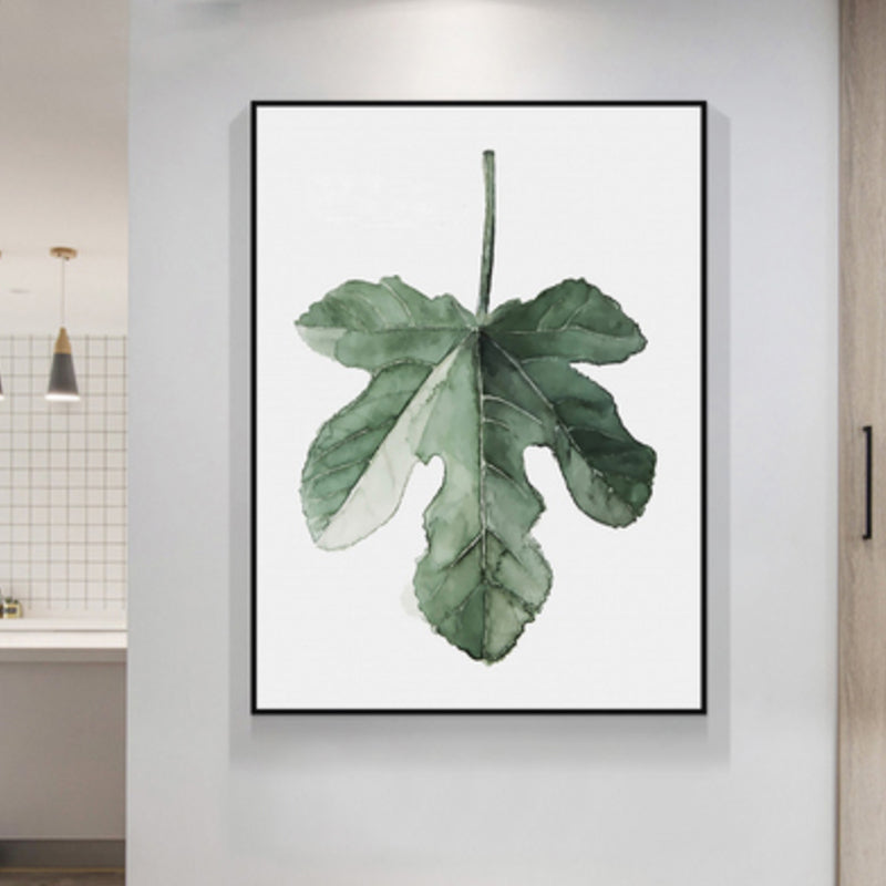 Minimalistic Botanics Canvas Print Soft Color Textured Wall Art for Kitchen, Multiple Sizes Green Clearhalo 'Art Gallery' 'Canvas Art' 'Contemporary Art Gallery' 'Contemporary Art' 'Minimalism' 'Minimalist Art Gallery' 'Scandinavian' Arts' 1933300